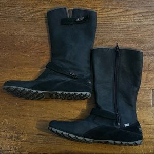 Women’s Merrell Leather Boots Haven Autumn Waterproof Black